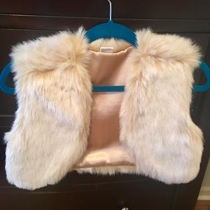 Faux fur shrug